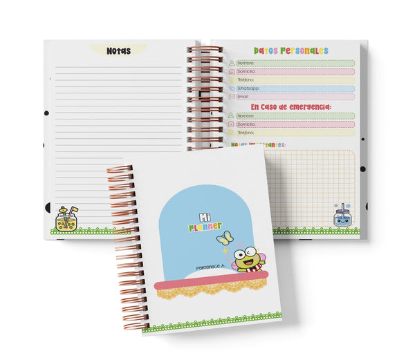 Planner Diario con Horario - Keroppi