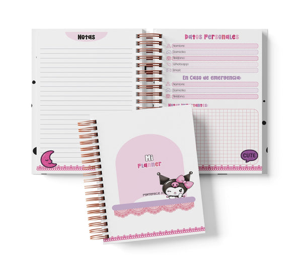 Planner Diario con Horario - Kuromi