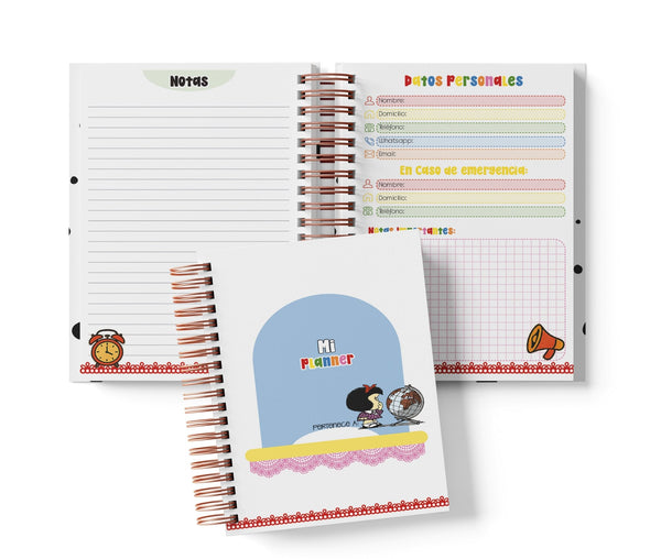Planner Diario con Horario - Mafalda
