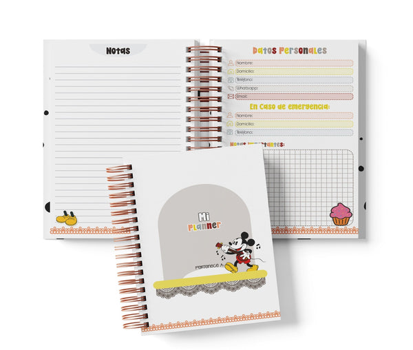 Planner Diario con Horario - Mickey Mouse