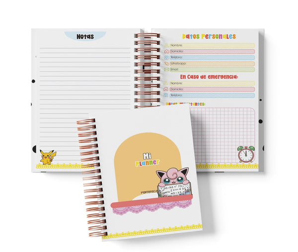 Planner Diario con Horario - Pokémon