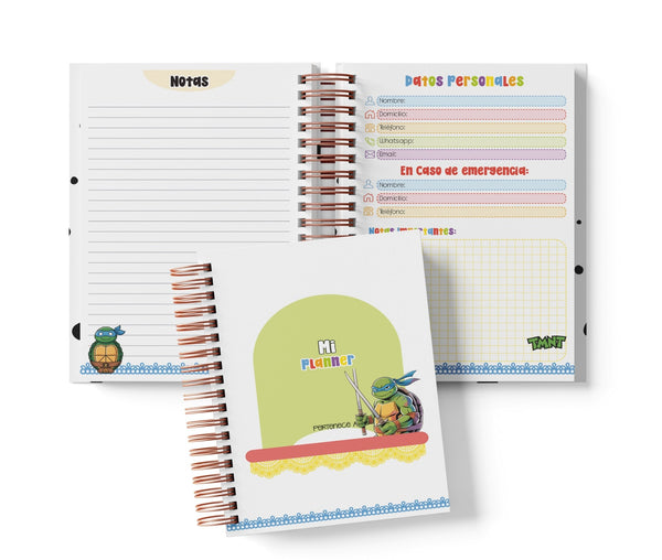 Planner Diario con Horario - Tortugas Ninja