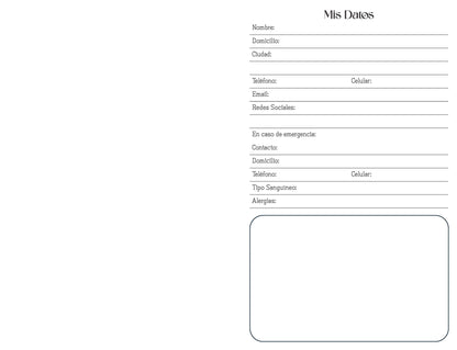 Agenda Semanal Digital 2026–2027 en Español • Formato Horizontal • Minimalista Azul • Media Carta 14×21.5 cm / 5.5×8.5 in • PDF 224 páginas