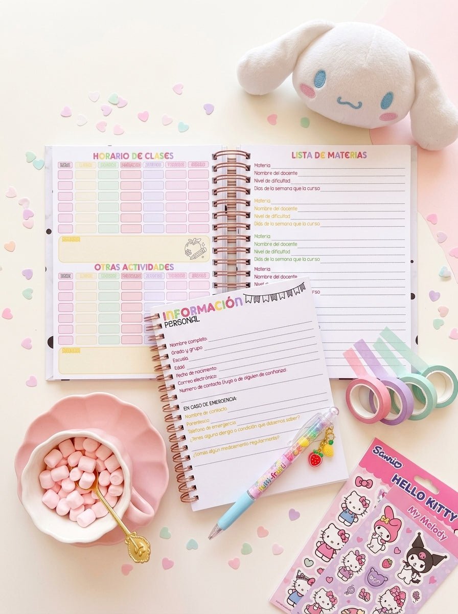 Agenda Estudiantes 2 Días por Página Ciclo 26-27 - Hello Kitty