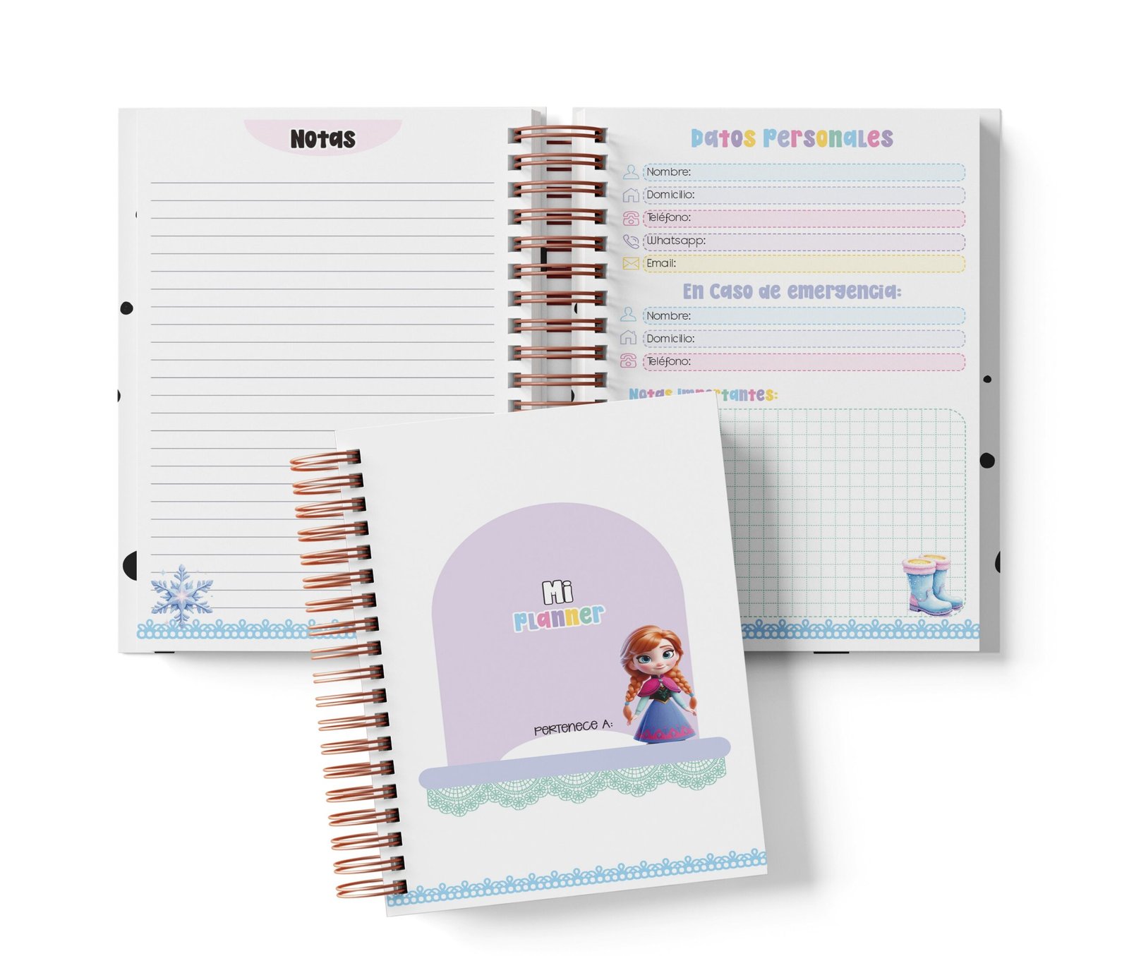 Planner Diario con Horario - Frozen