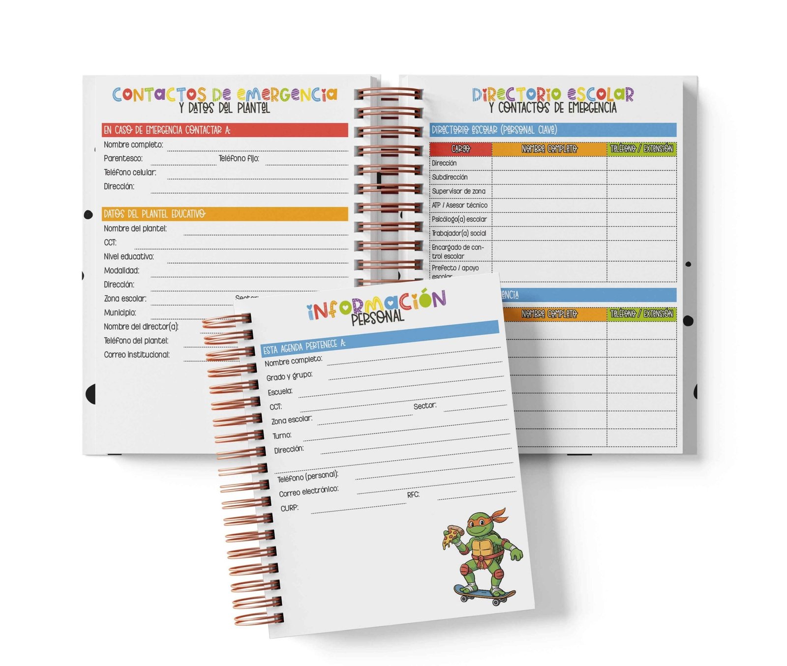 Agenda Preescolar MO - Tortugas Ninja