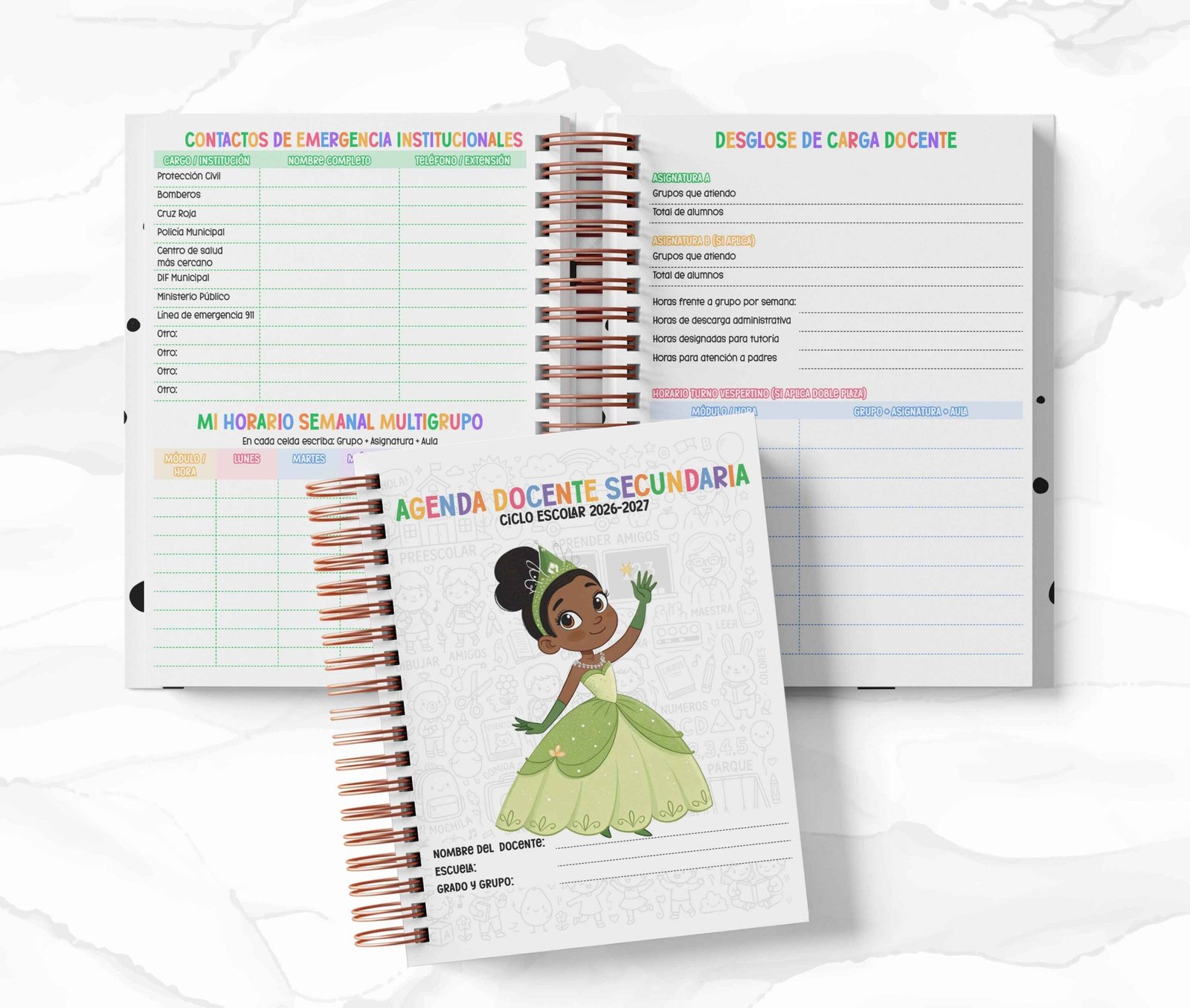 Agenda Secundaria - Tiana - La Princesa y el Sapo
