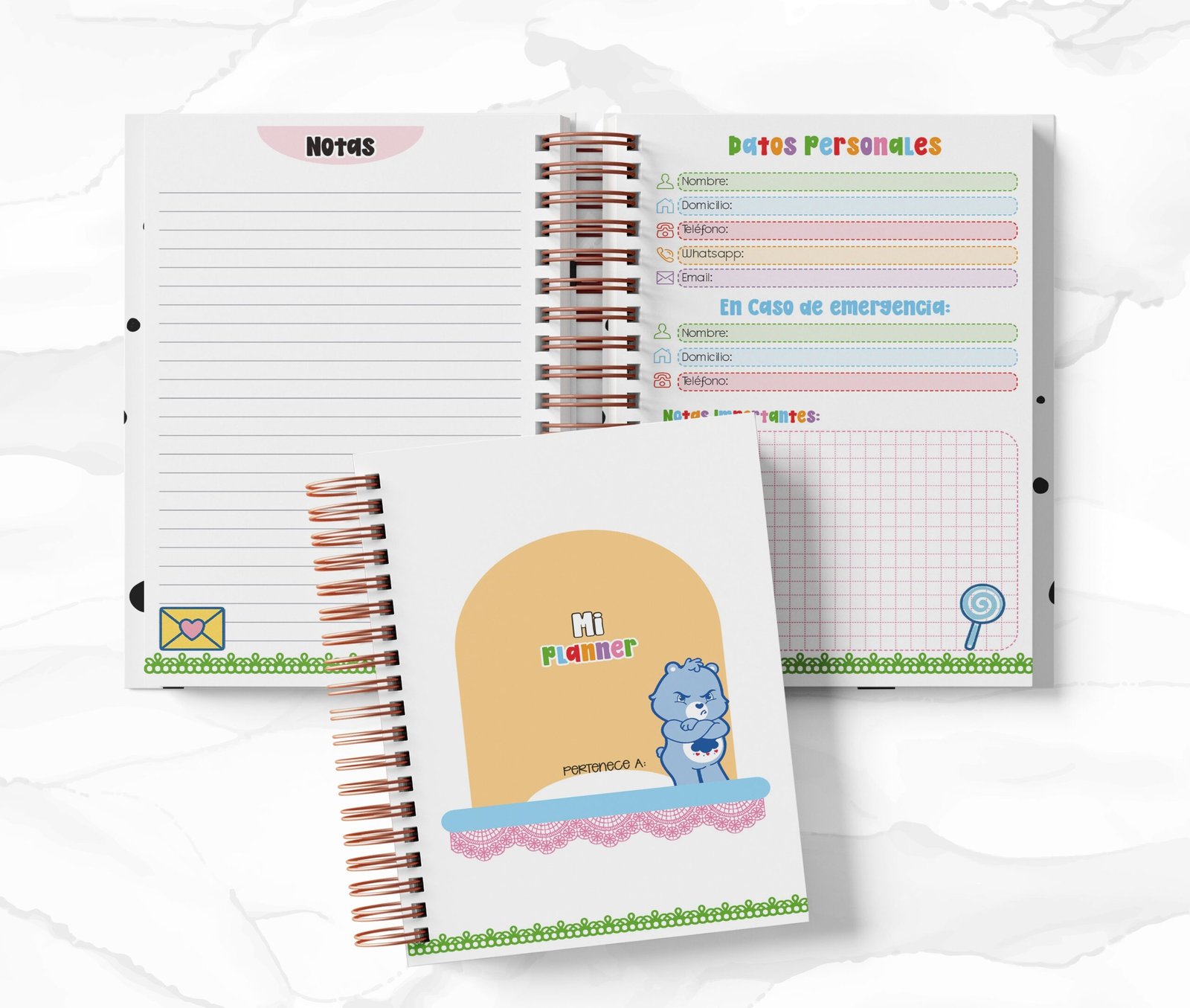 Planner Diario con Horario cada 30 Min - Cariñositos