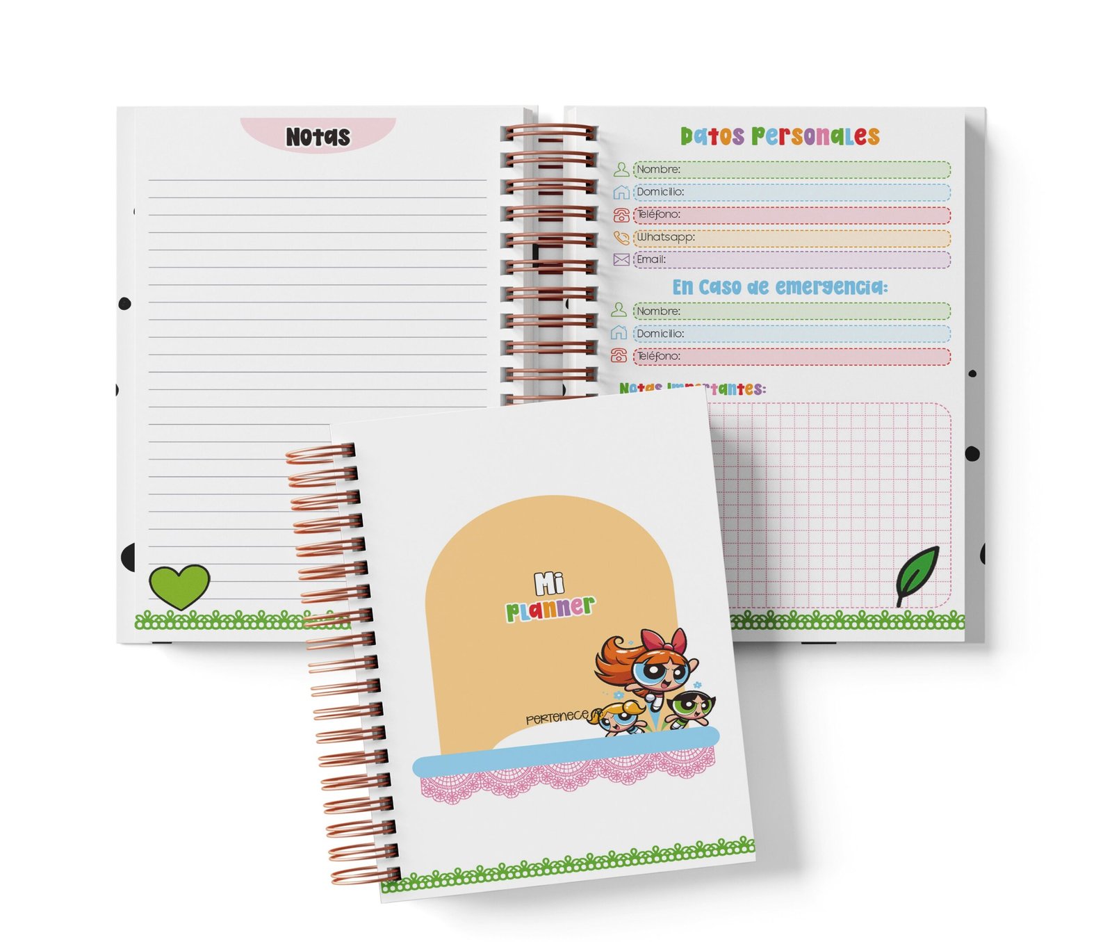 Planner Diario con Horario - Chicas Superpoderosas