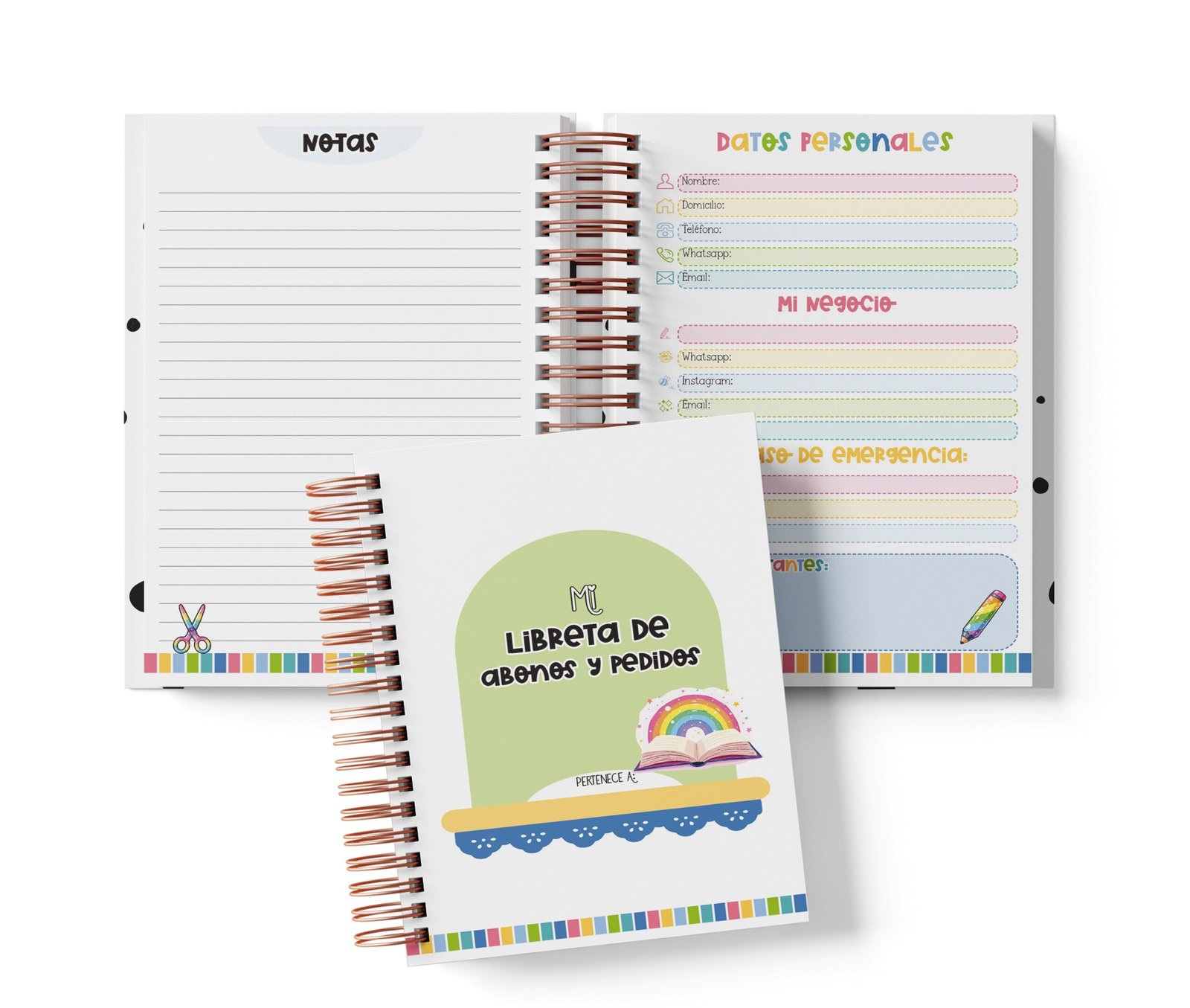 Libreta de Abonos y Pedidos - Rainbow