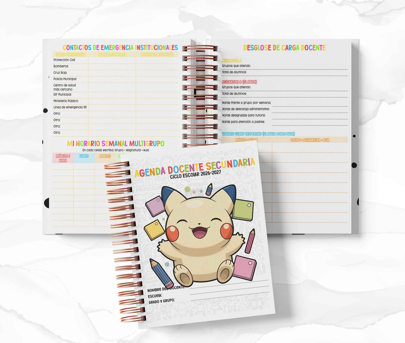 Agenda Secundaria - Pokémon