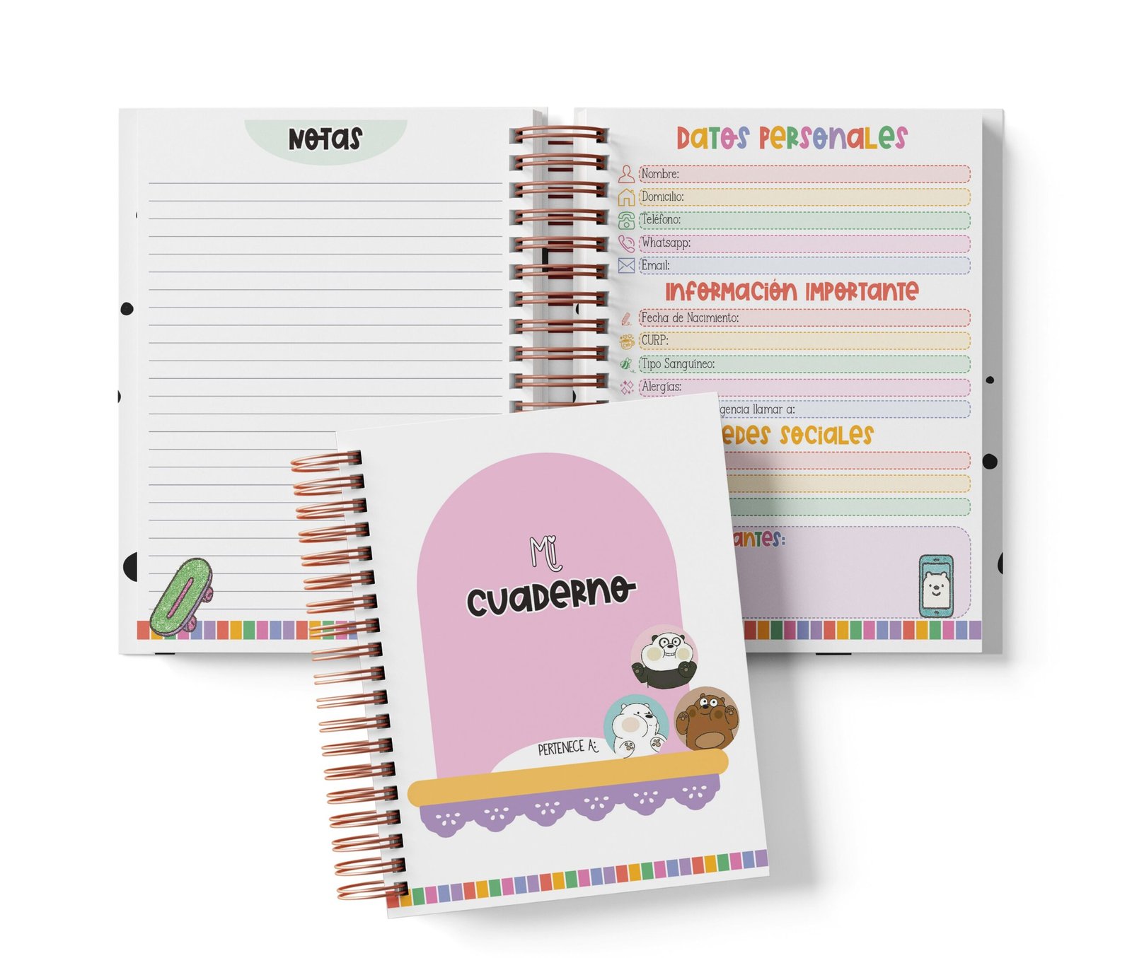 Cuaderno Medio Oficio - Osos Escandalosos