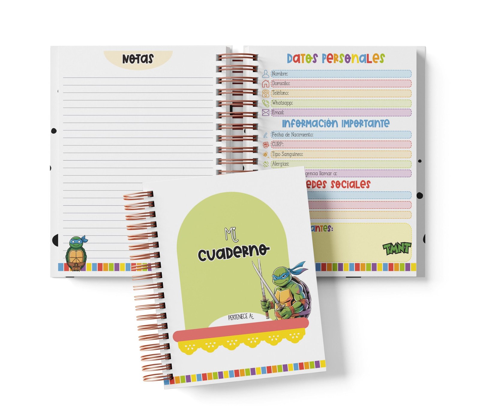 Cuaderno Media Carta - Tortugas Ninja