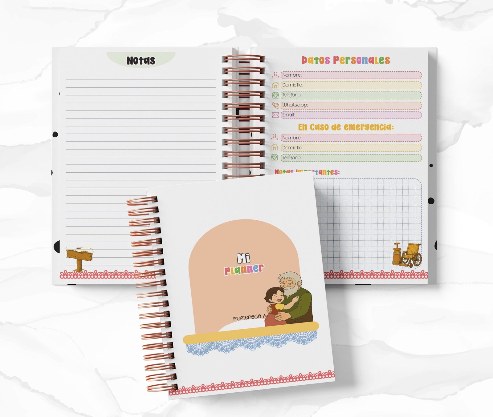 Planner Diario con Horario cada 30 Min - Heidi