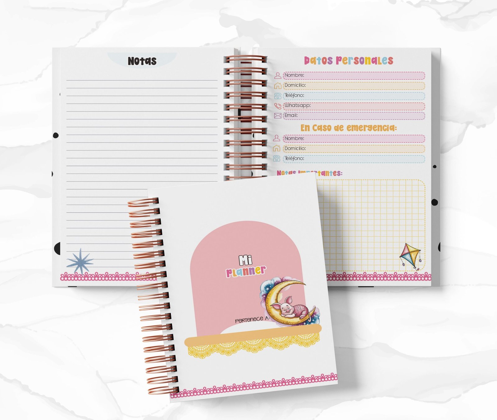 Planner 2 Días por Página - Piglet