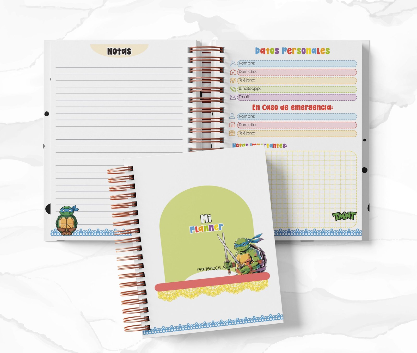 Planner 2 Días por Página - Tortugas Ninja