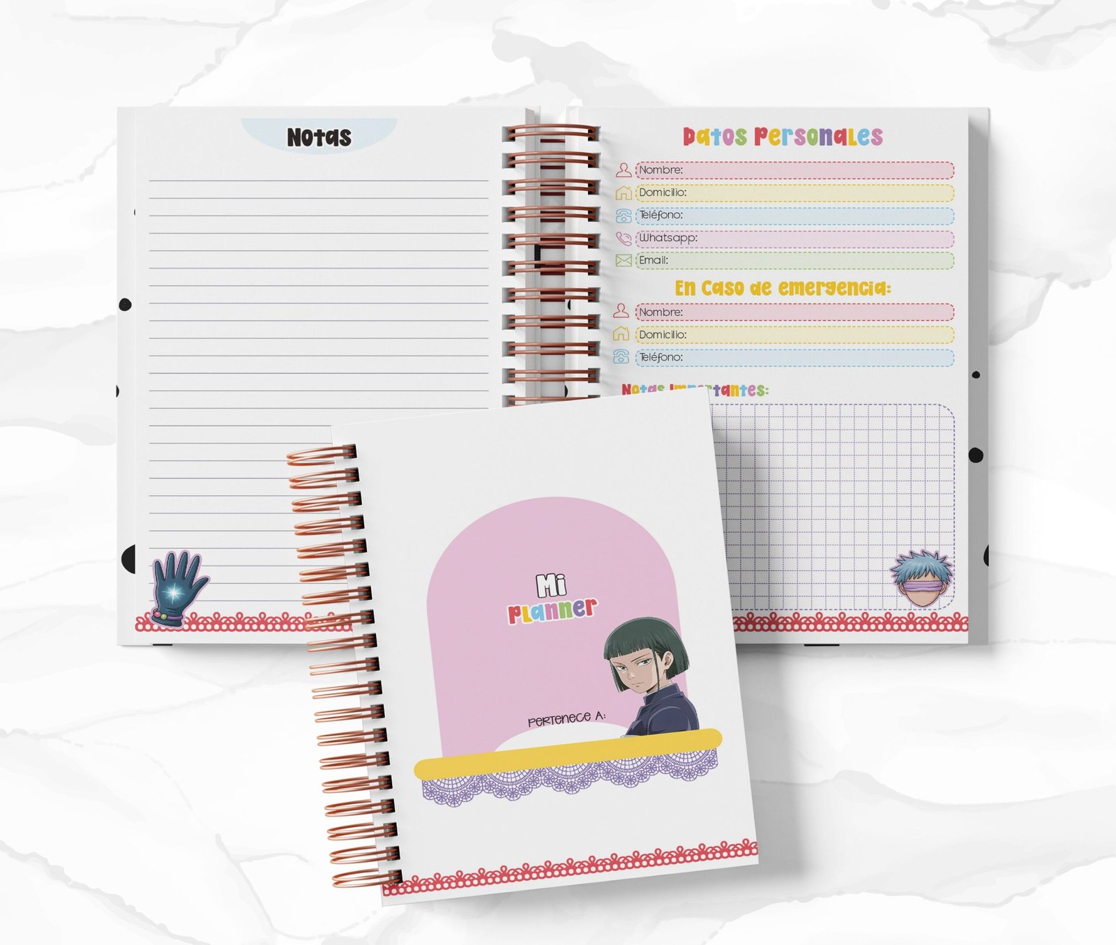 Planner Diario con Horario cada 30 Min - Jujutsu Kaisen