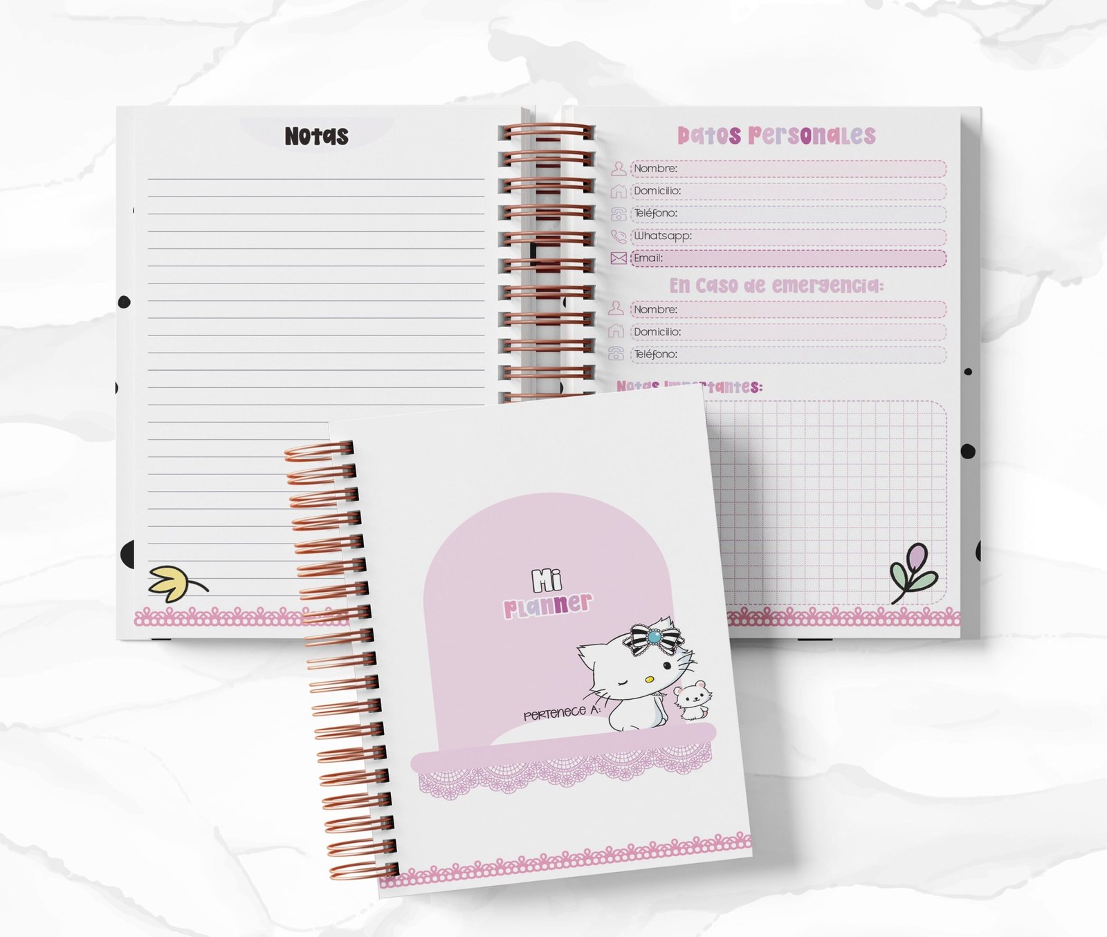 Planner Diario con Horario cada 30 Min - Charmmy Kitty