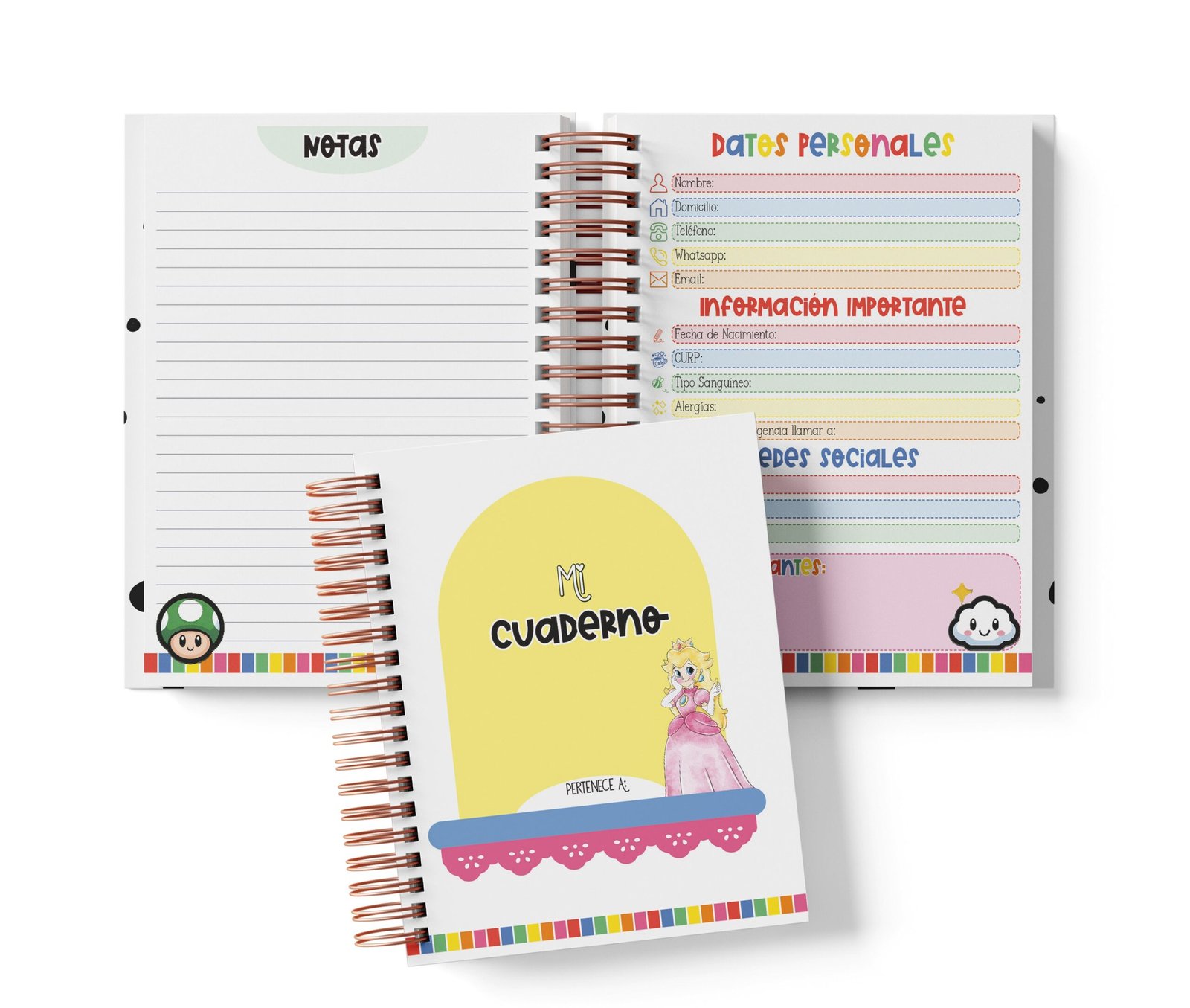 Cuaderno Media Carta - Mario Bros