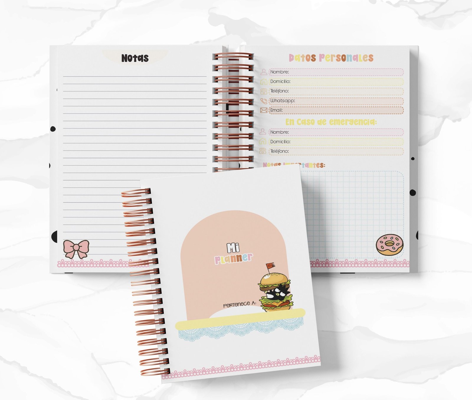 Planner Diario con Horario cada 30 Min - Badtz-Maru