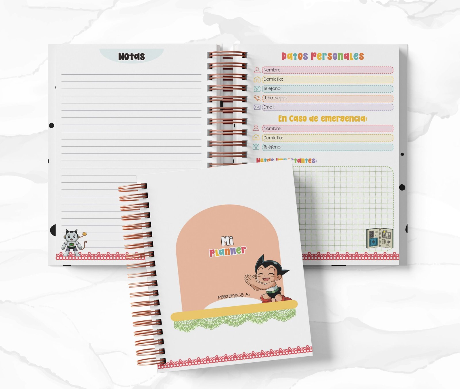 Planner Diario con Horario cada 30 Min - Astro Boy