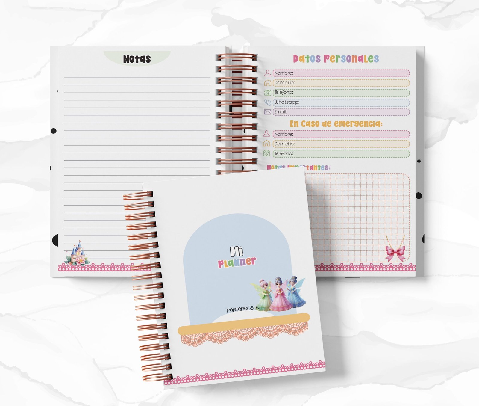 Planner Diario con Horario cada 30 Min - Aurora - La Bella Durmiente