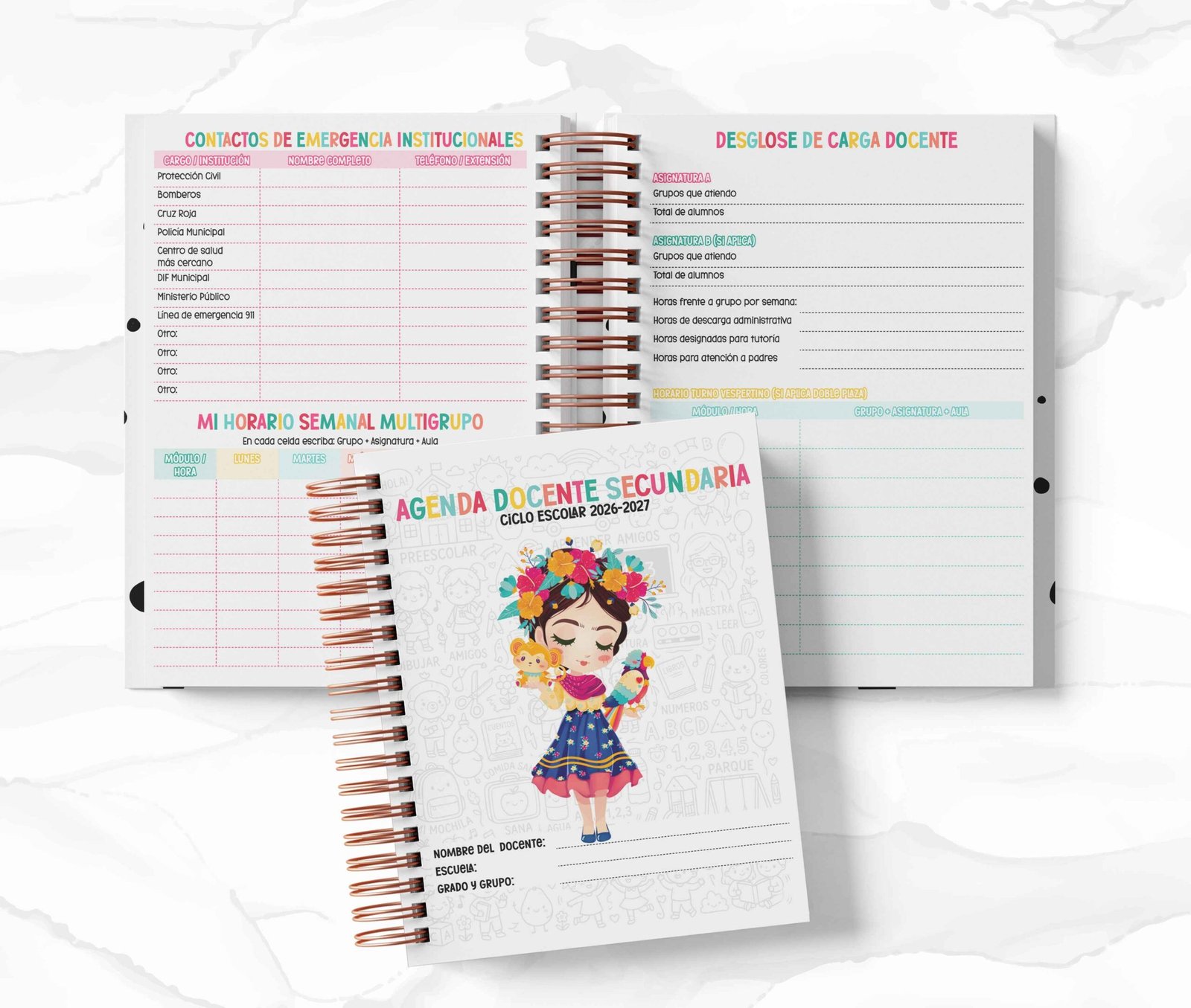 Agenda Secundaria - Frida Kahlo
