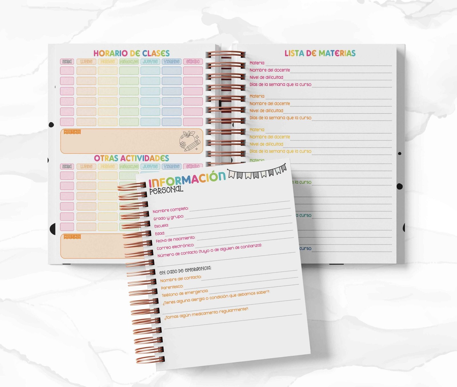 Agenda Estudiantes Semanal Ciclo 26-27 - Rainbow