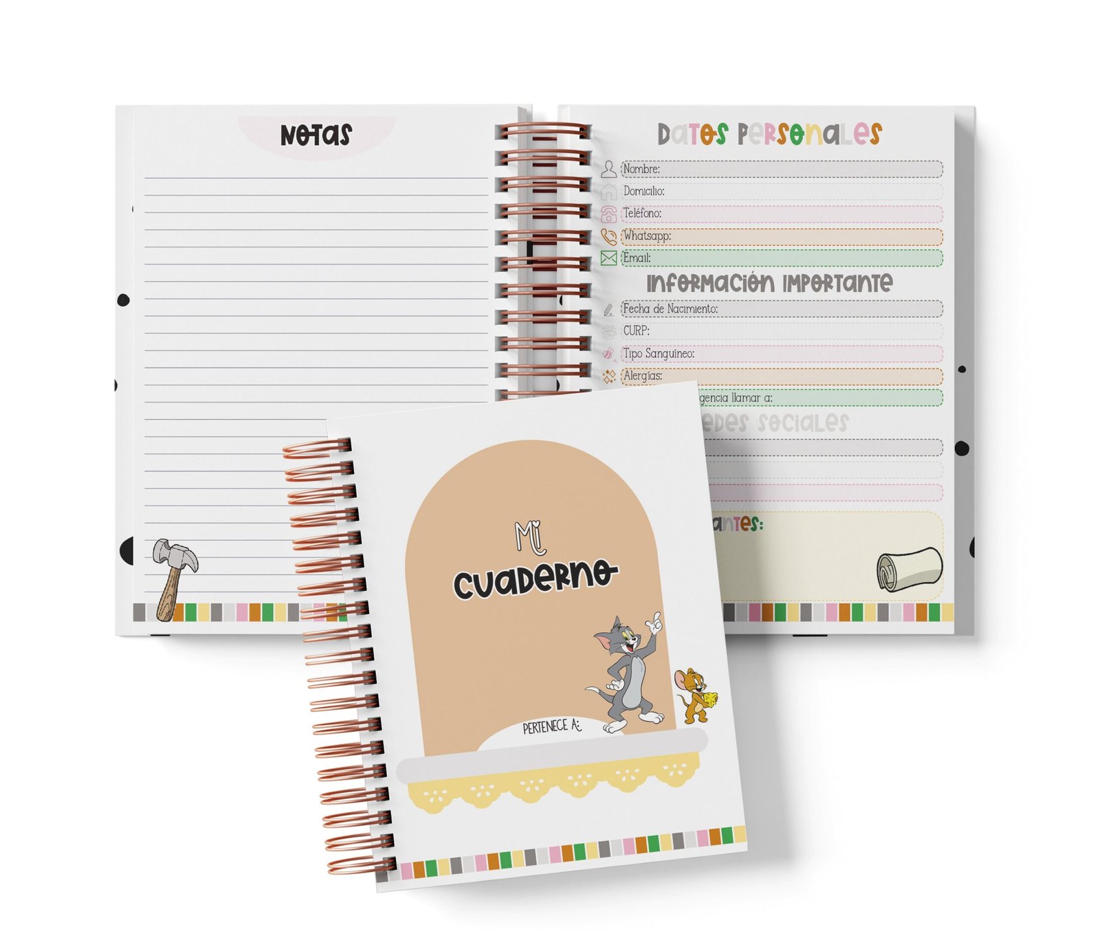 Cuaderno Medio Oficio - Tom y Jerry