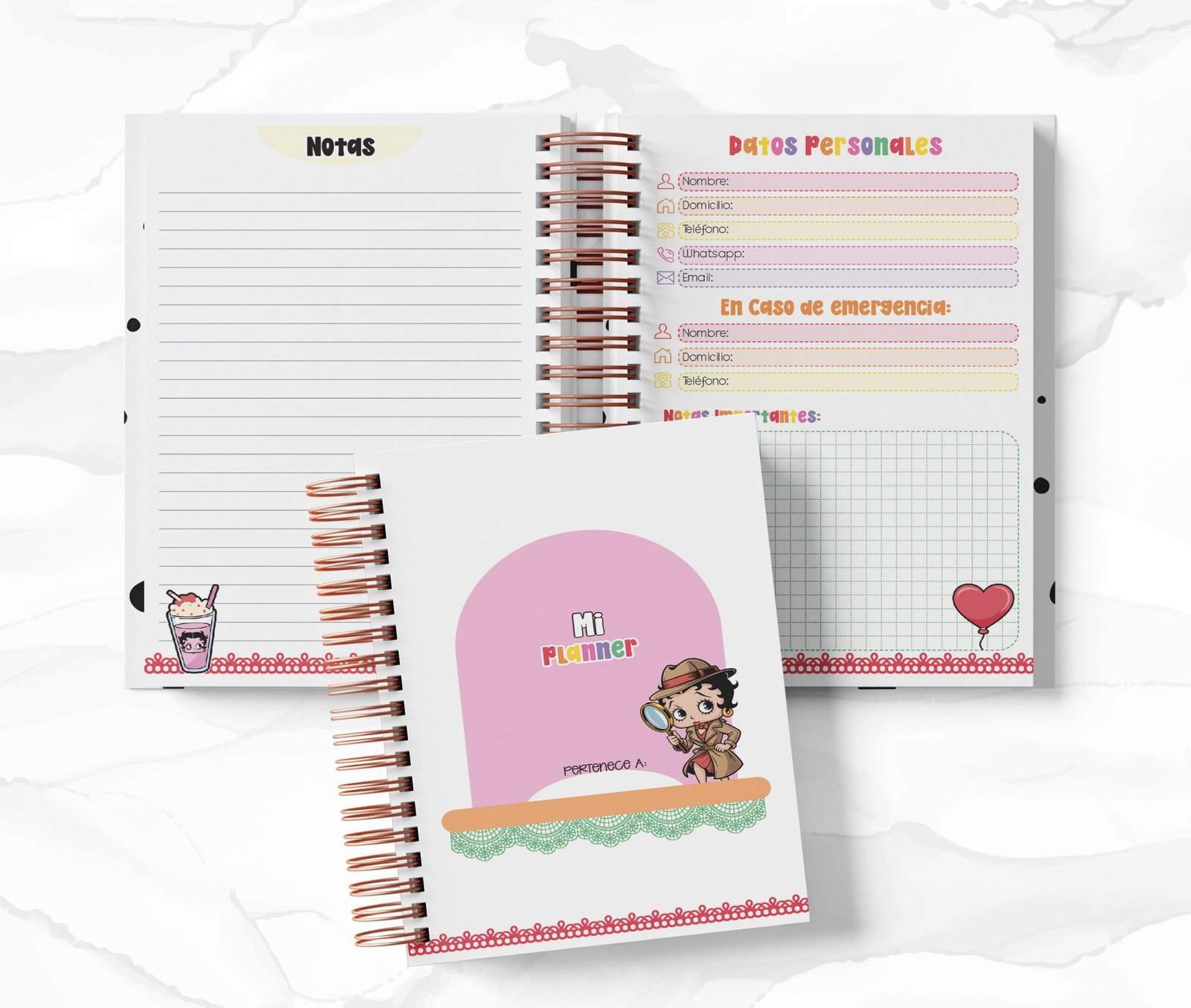 Planner Diario con Horario cada 30 Min - Betty Boop