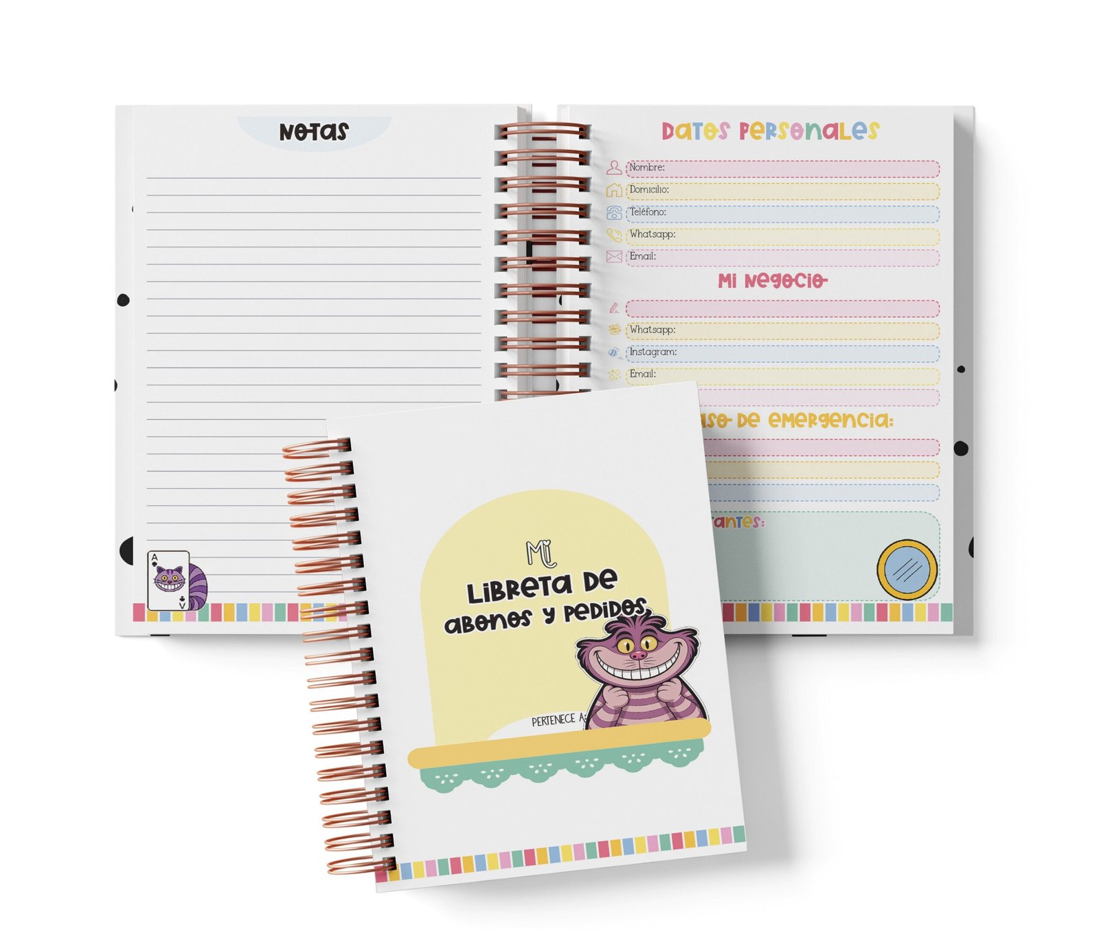 Libreta de Abonos y Pedidos - Gato de Cheshire