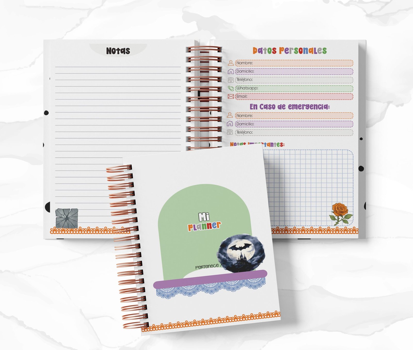 Planner Diario con Horario cada 30 Min - Batman