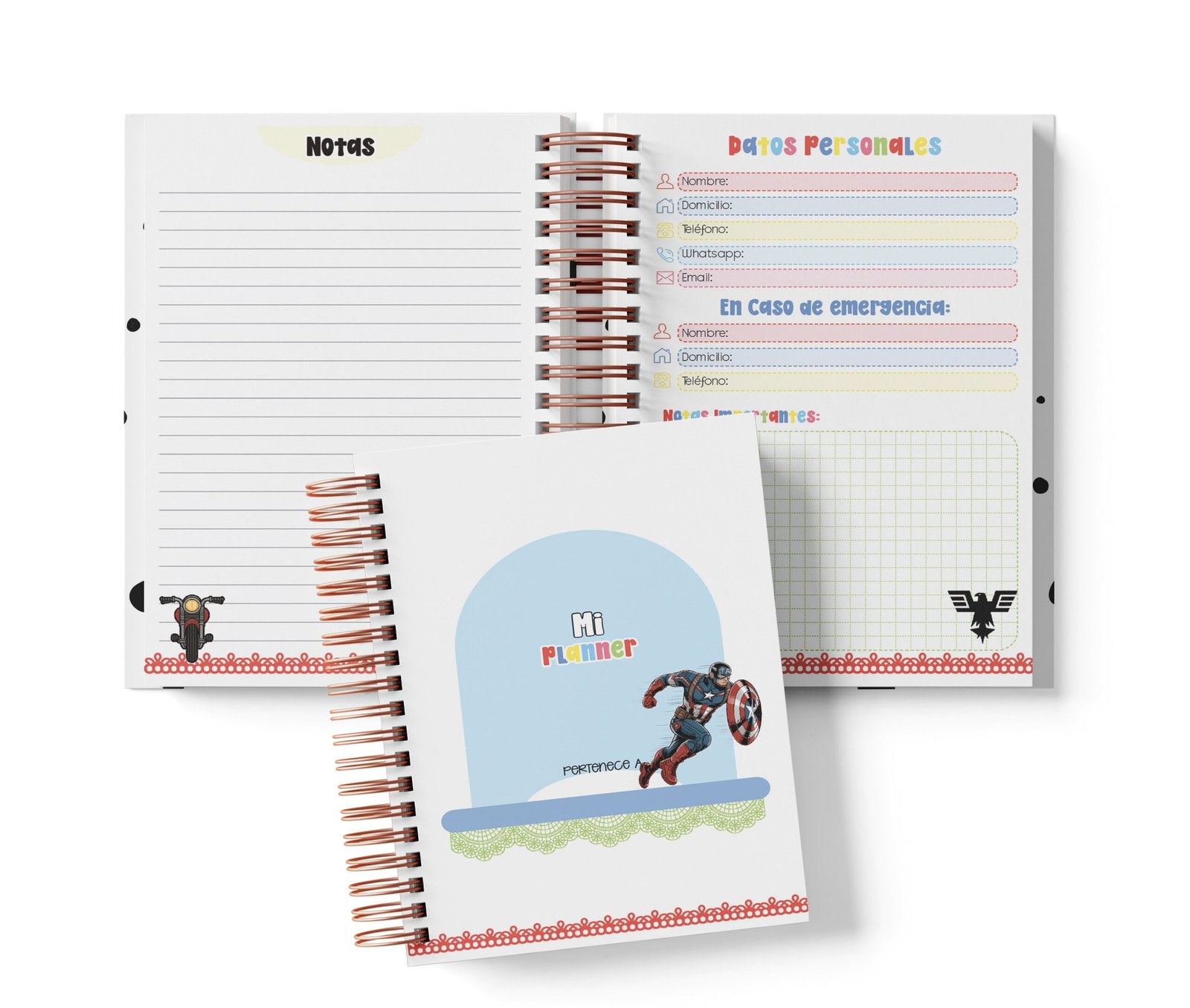 Planner Diario con Horario - Capitán América
