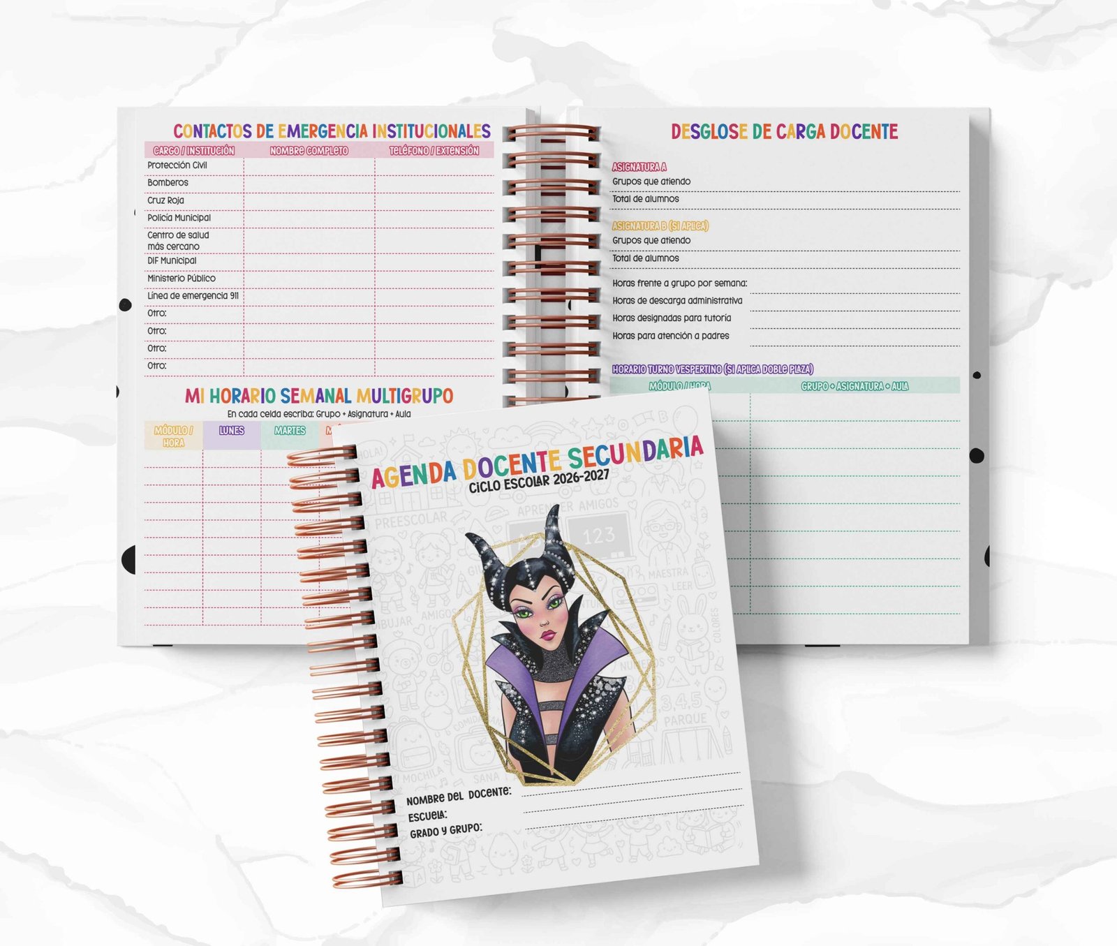 Agenda Secundaria - Villanas Disney
