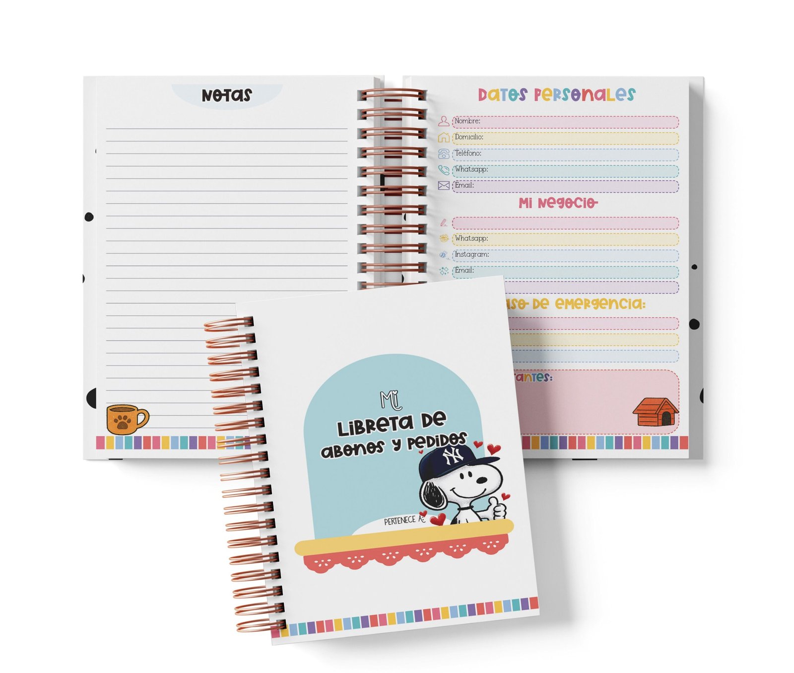 Libreta de Abonos y Pedidos - Peanuts (Snoopy & Charlie Brown)