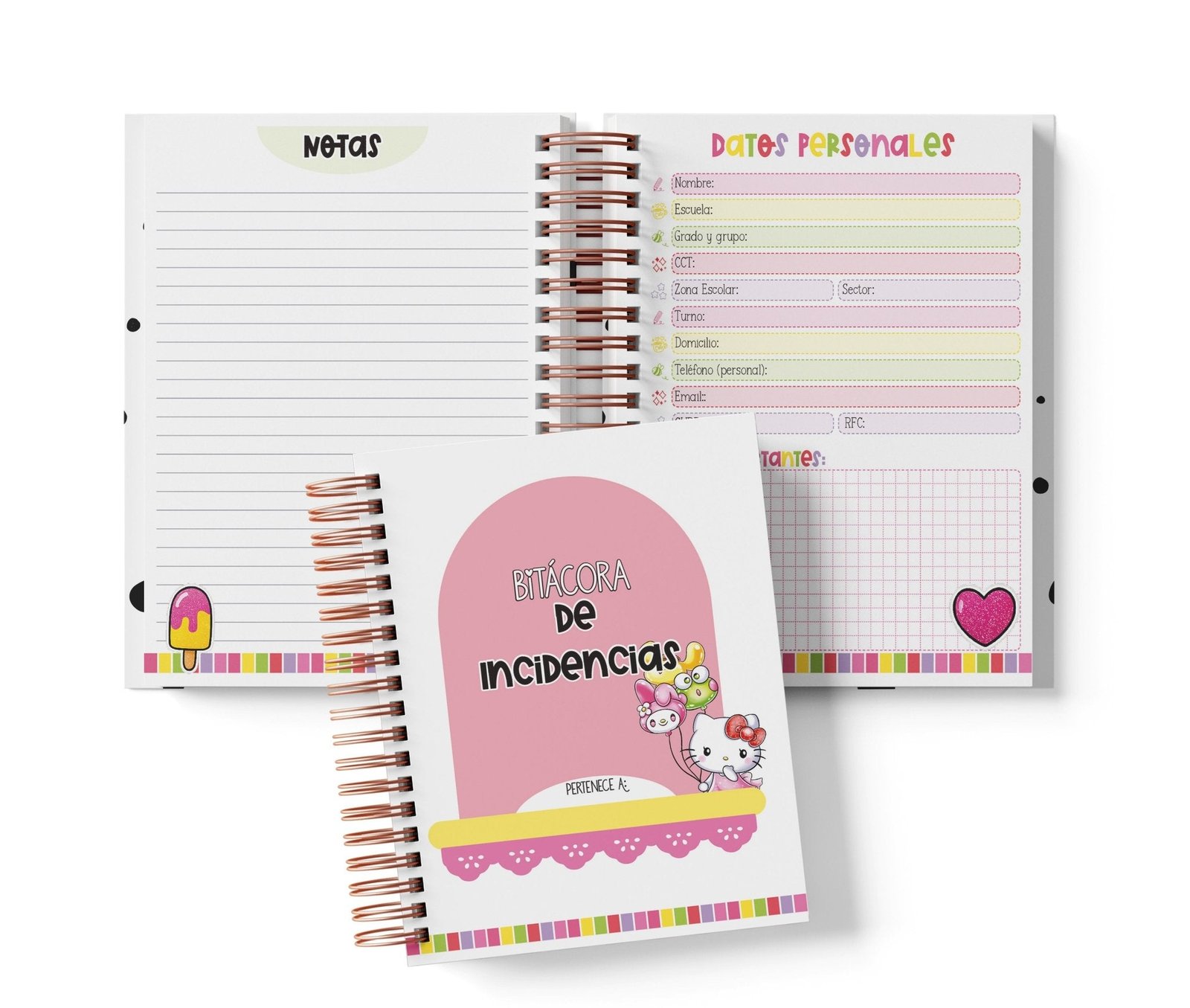 Libreta de Incidencias 100 Folios - Hello Kitty