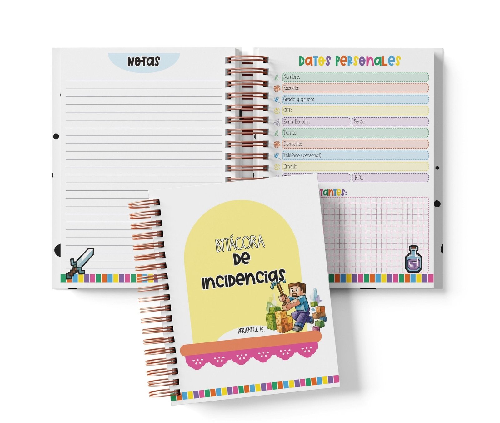 Libreta de Incidencias 100 Folios - Minecraft