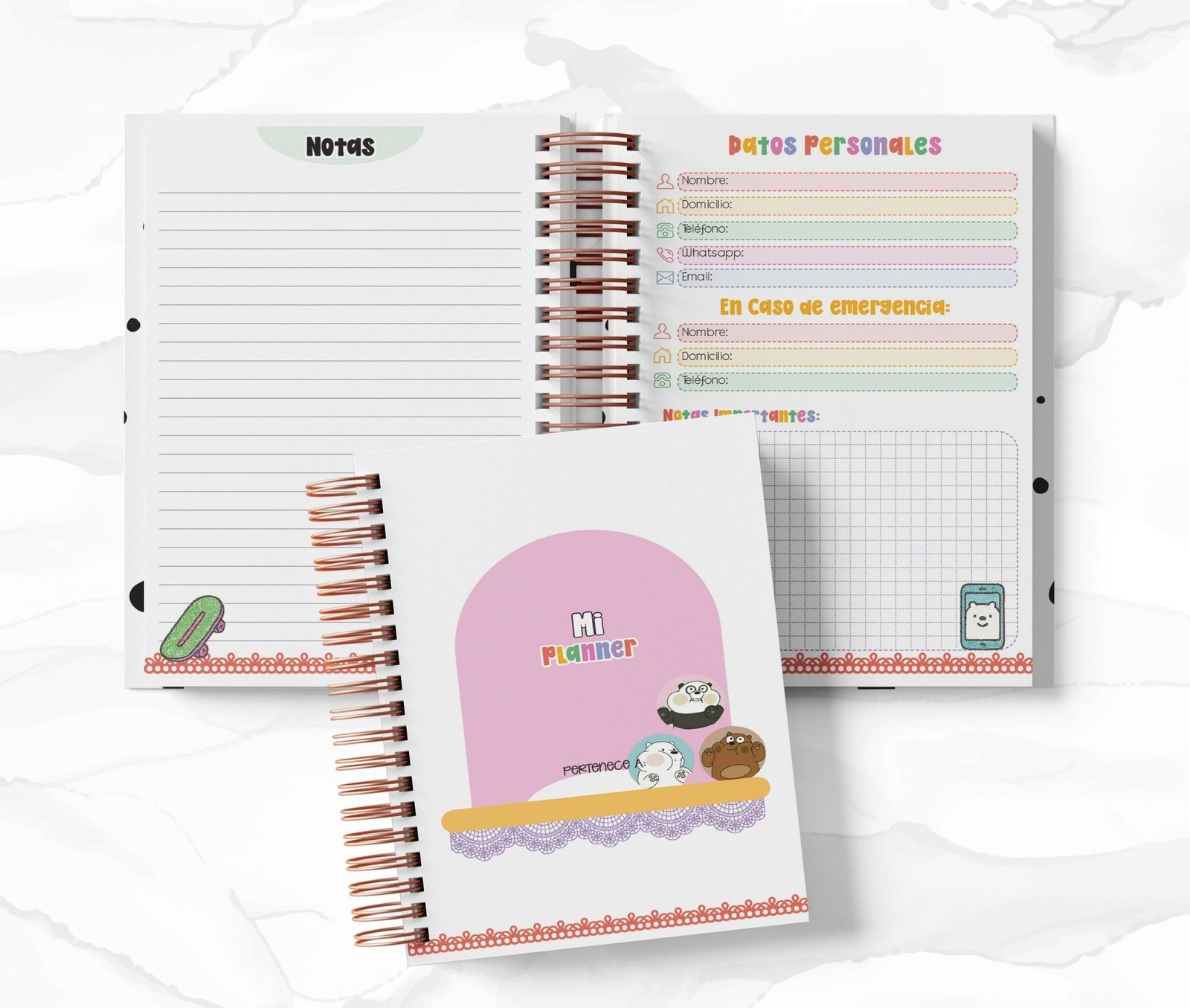 Planner 2 Días por Página - Osos Escandalosos