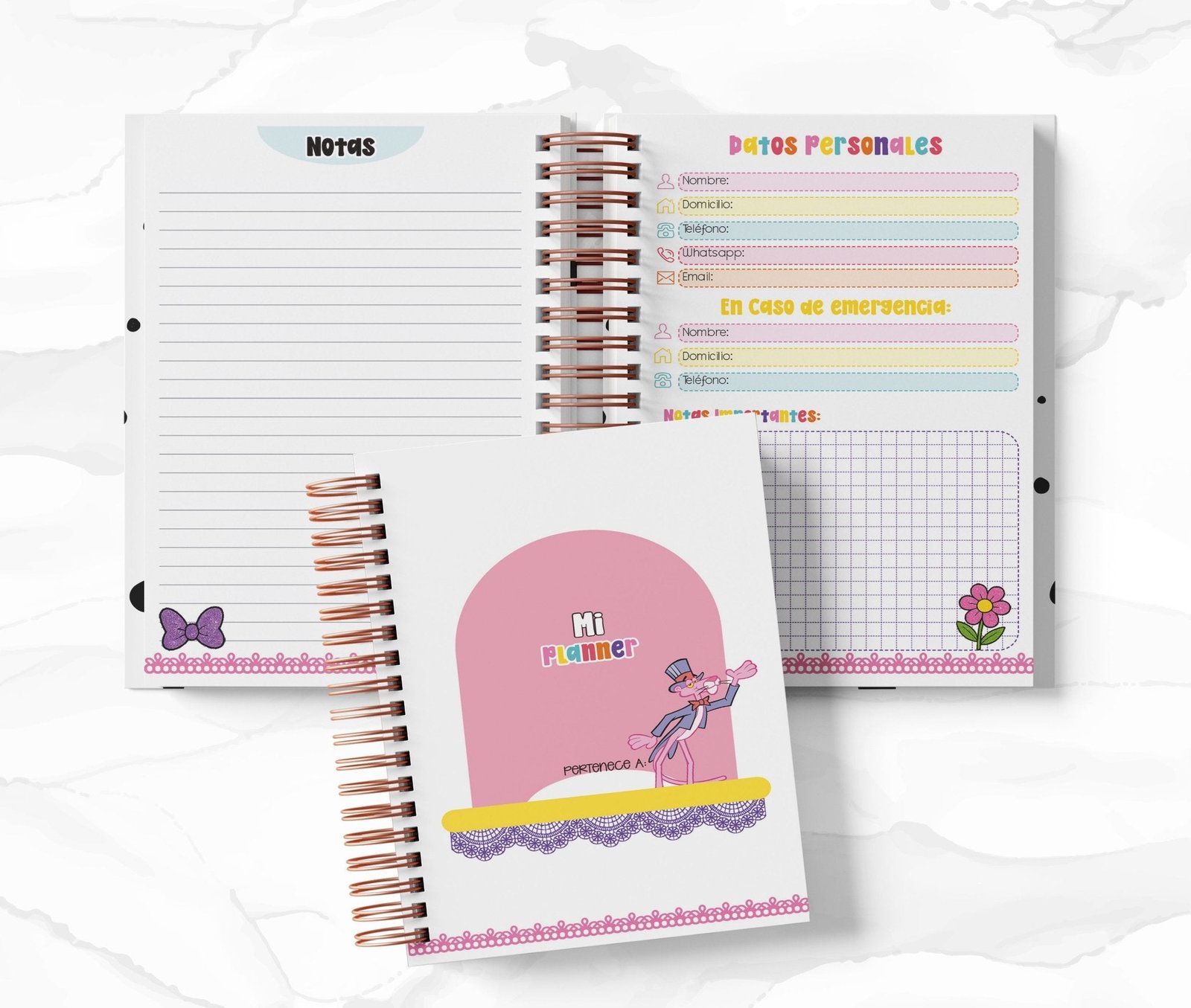 Planner 2 Días por Página - Pantera Rosa