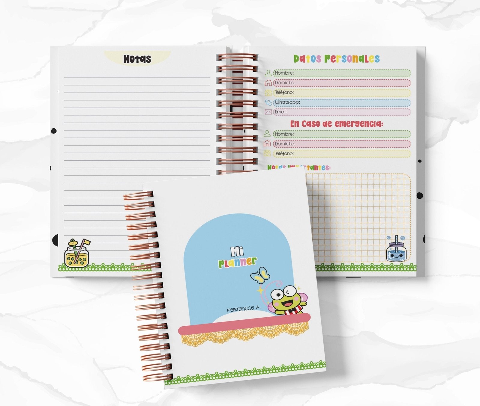 Planner Diario con Horario cada 30 Min - Keroppi