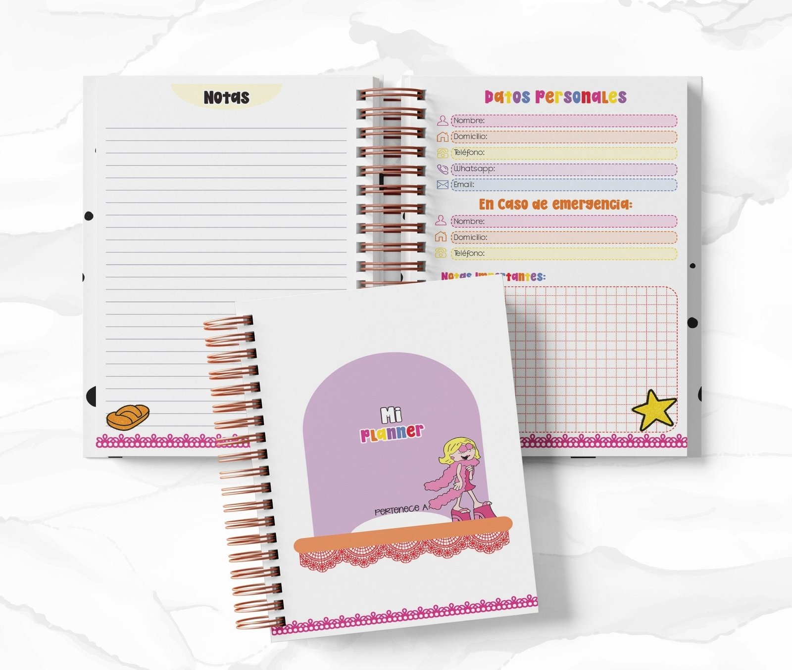 Planner Diario con Horario cada 30 Min - Lizzie McGuire