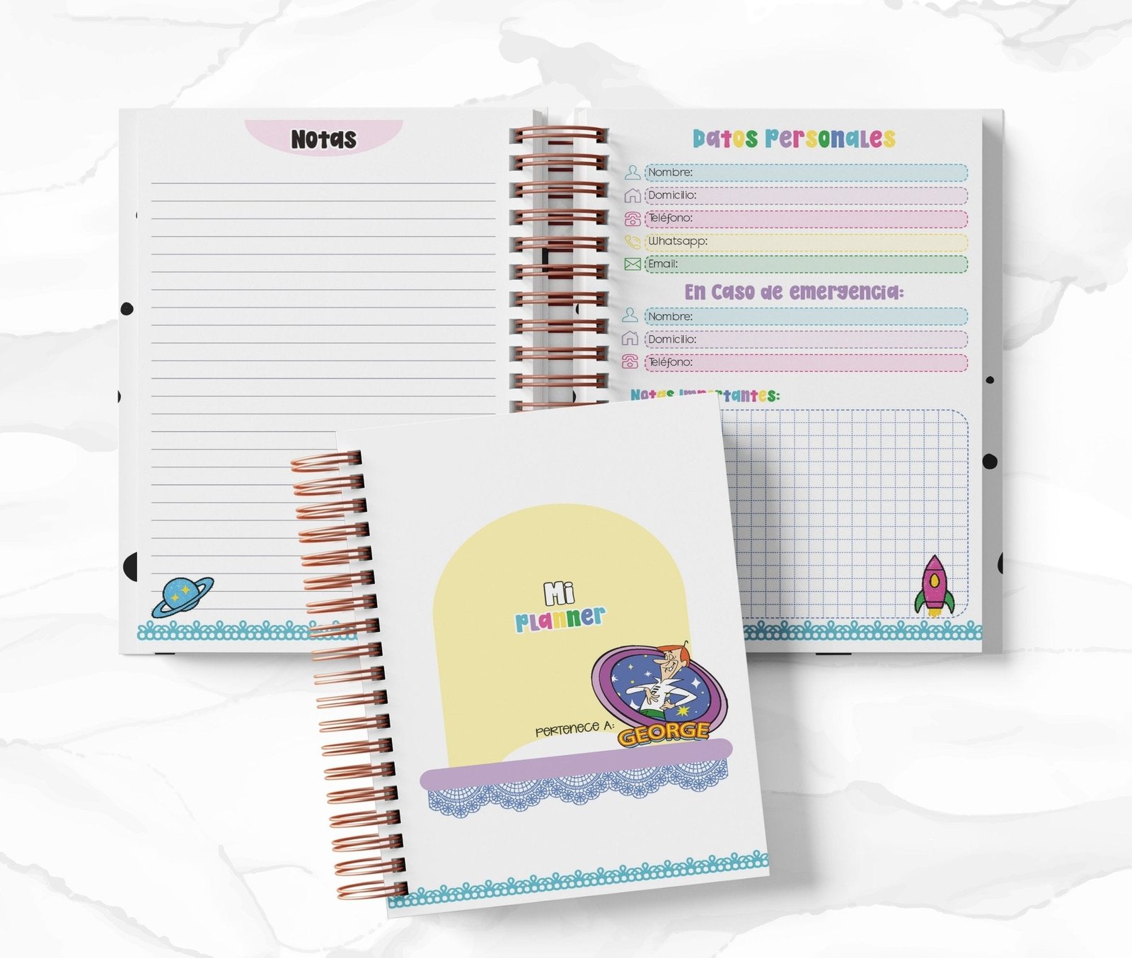 Planner Diario con Horario cada 30 Min - Los Supersónicos