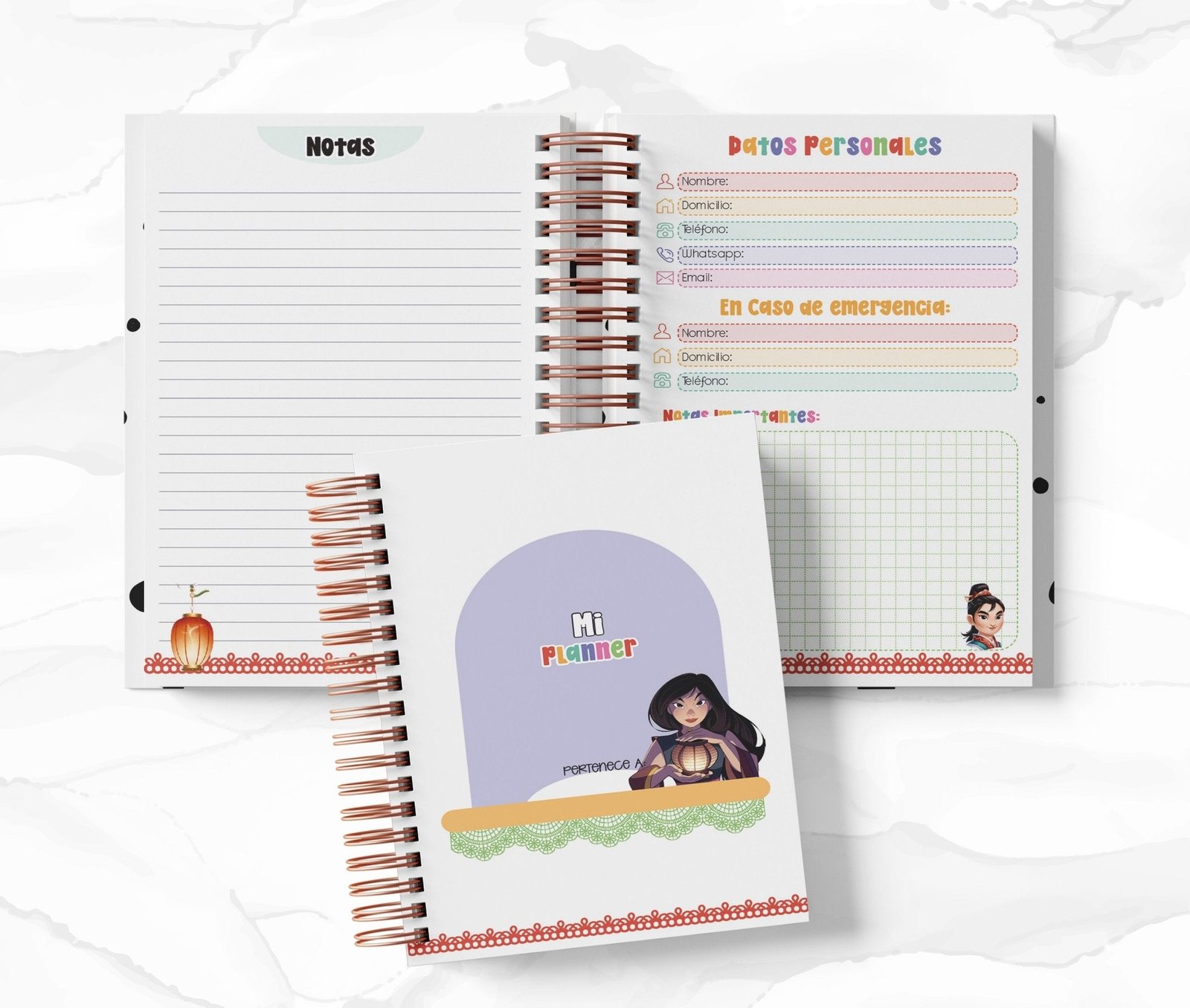Planner Diario con Horario cada 30 Min - Mulán