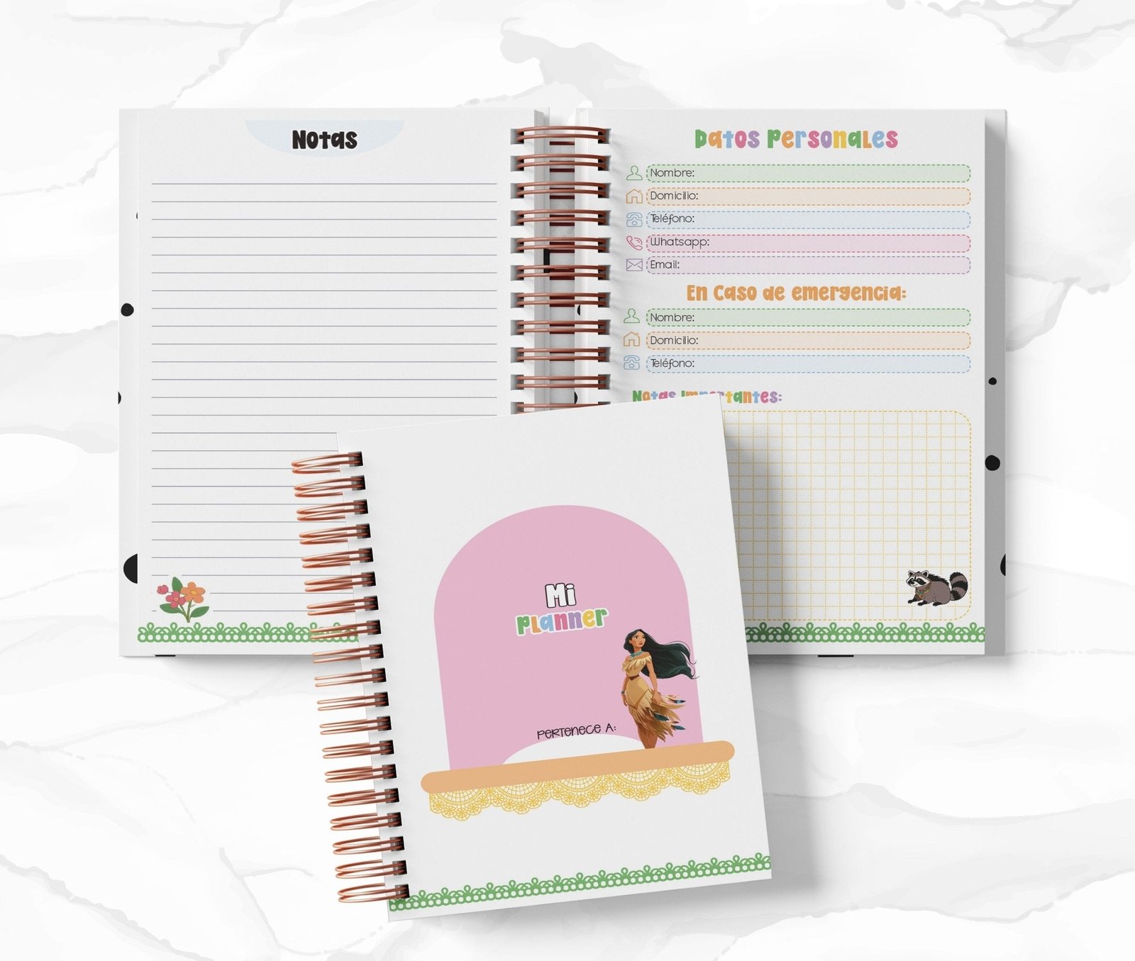Planner Diario con Horario cada 30 Min - Pocahontas