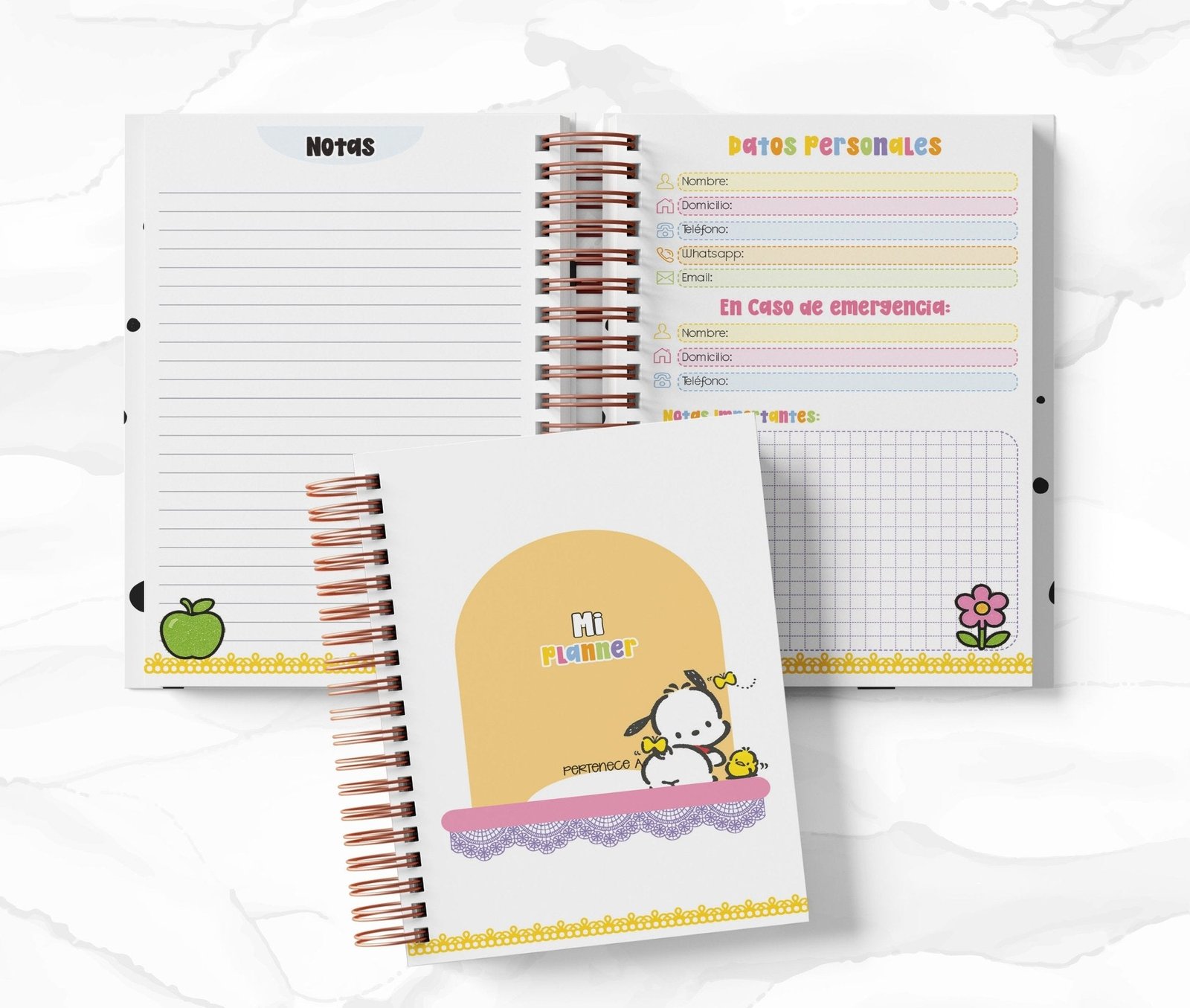 Planner Diario con Horario cada 30 Min - Pochacco