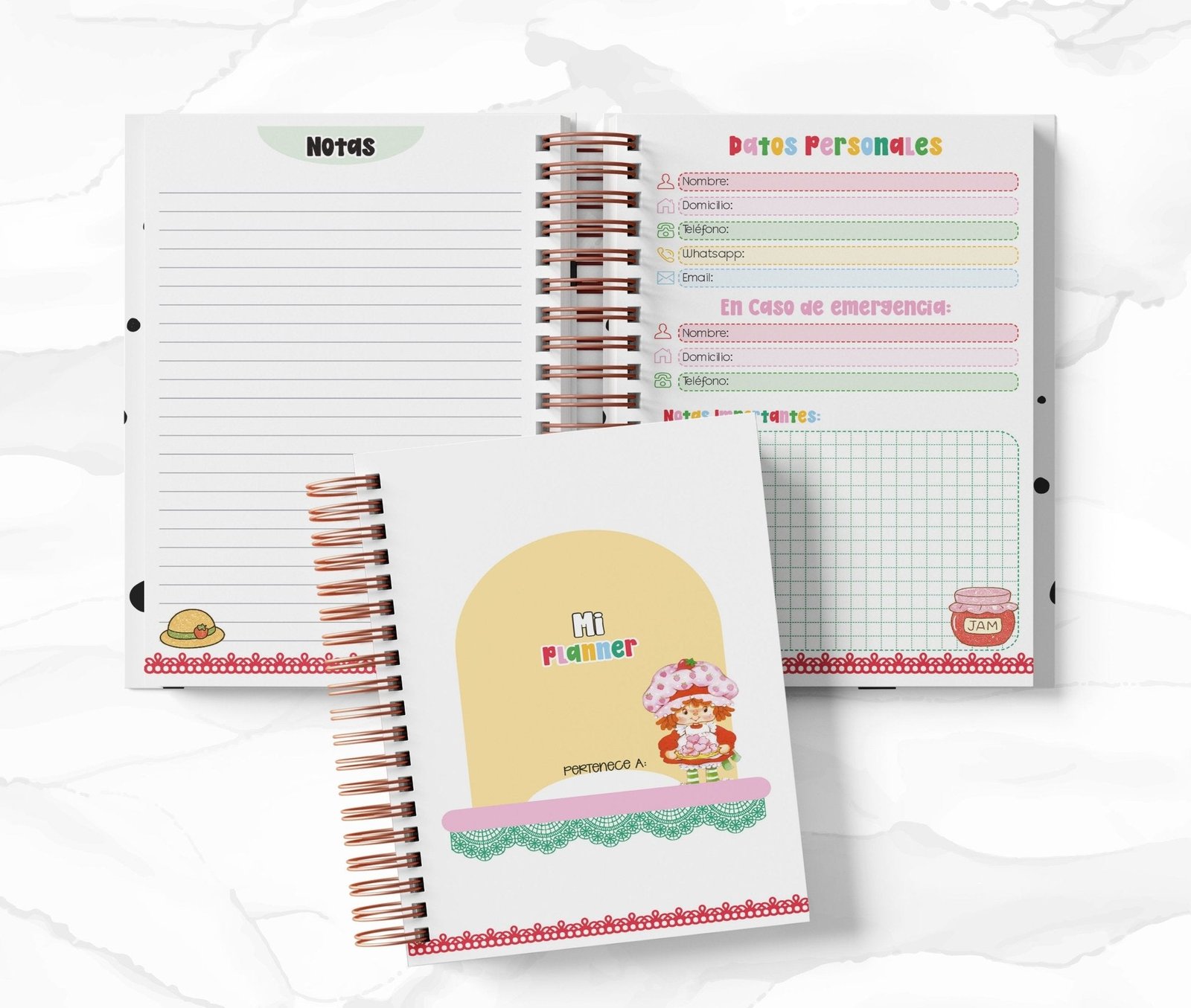 Planner Diario con Horario cada 30 Min - Rosita Fresita