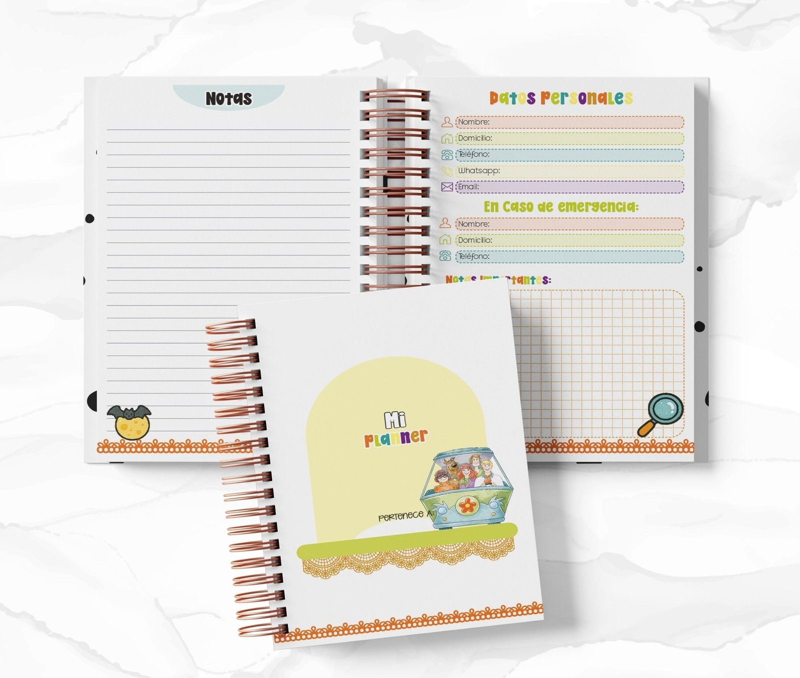 Planner Diario con Horario cada 30 Min - Scooby-Doo
