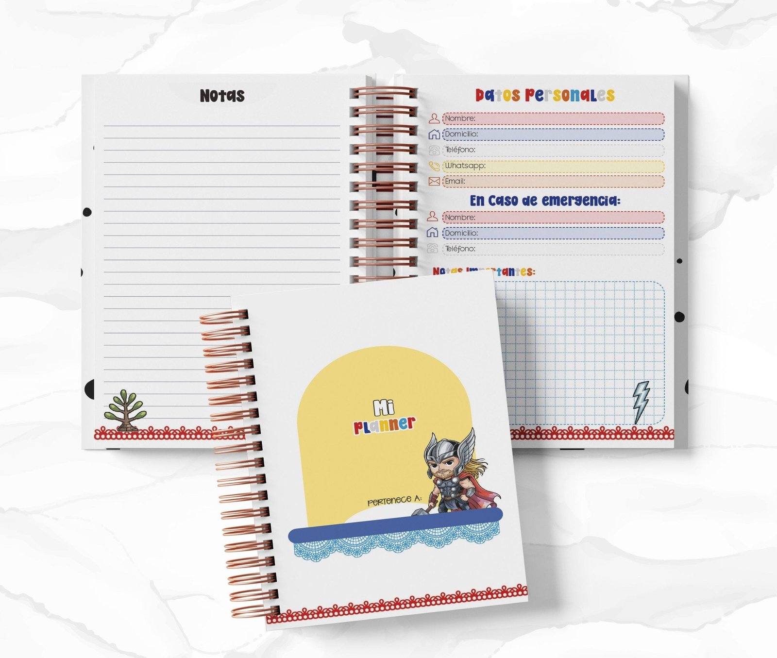 Planner Diario con Horario cada 30 Min - Thor