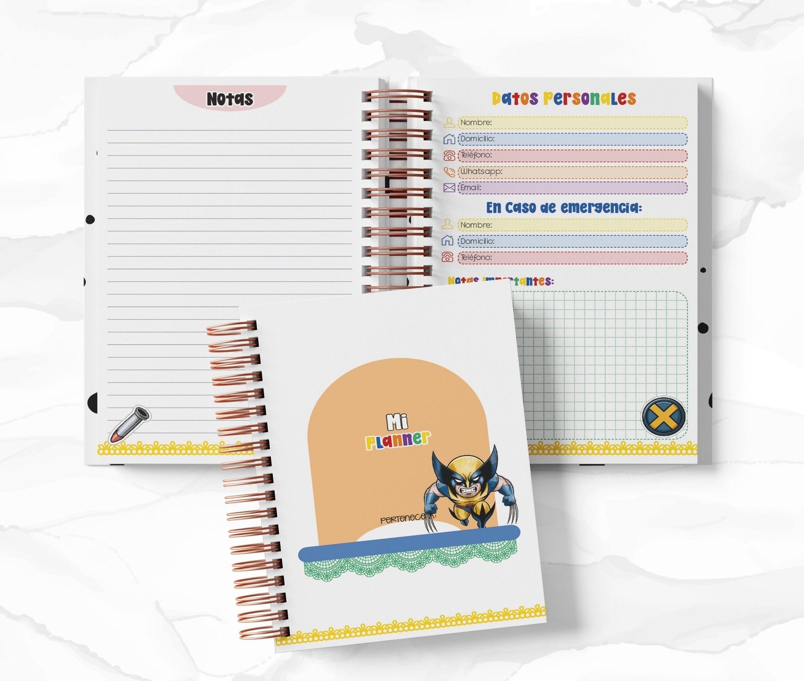 Planner Diario con Horario cada 30 Min - Wolverine