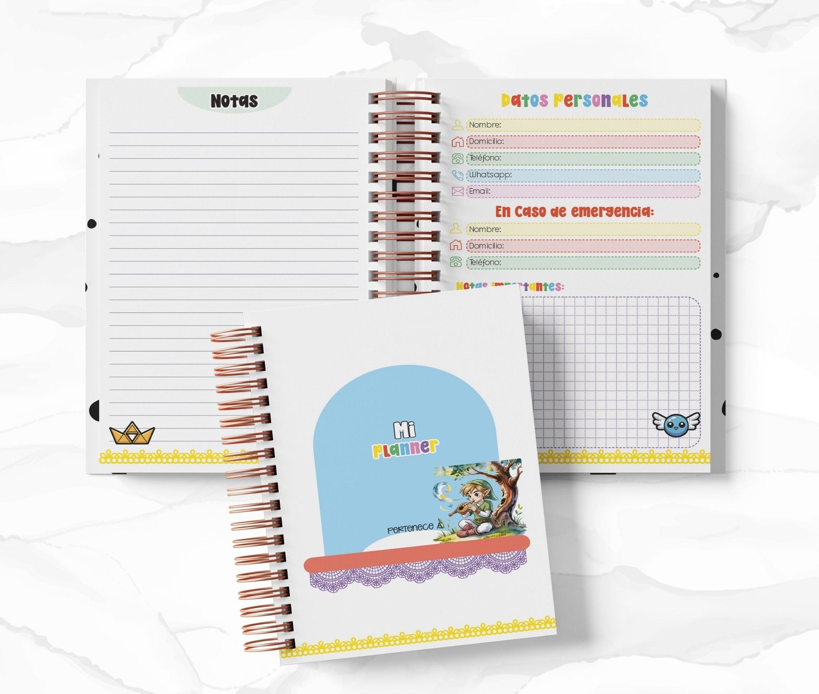 Planner Diario con Horario cada 30 Min - Zelda